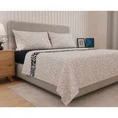 DORAL - SABANAS POLAR ESTAMPADAS COMPOSE DELUXE BLANCO Y NEGRO 2 PLAZAS
