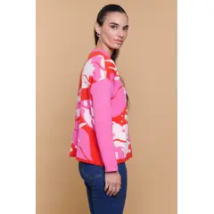 GUINDA - Sweater Mujer Tejido Estampado Abstracto MUSE
