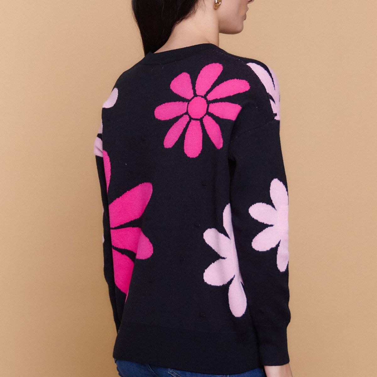 GUINDA - Sweater Mujer Tejido Flores LYRA