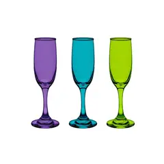 CRISTAR - Set 6 Copas Flute Champagne Vidrio Full Color