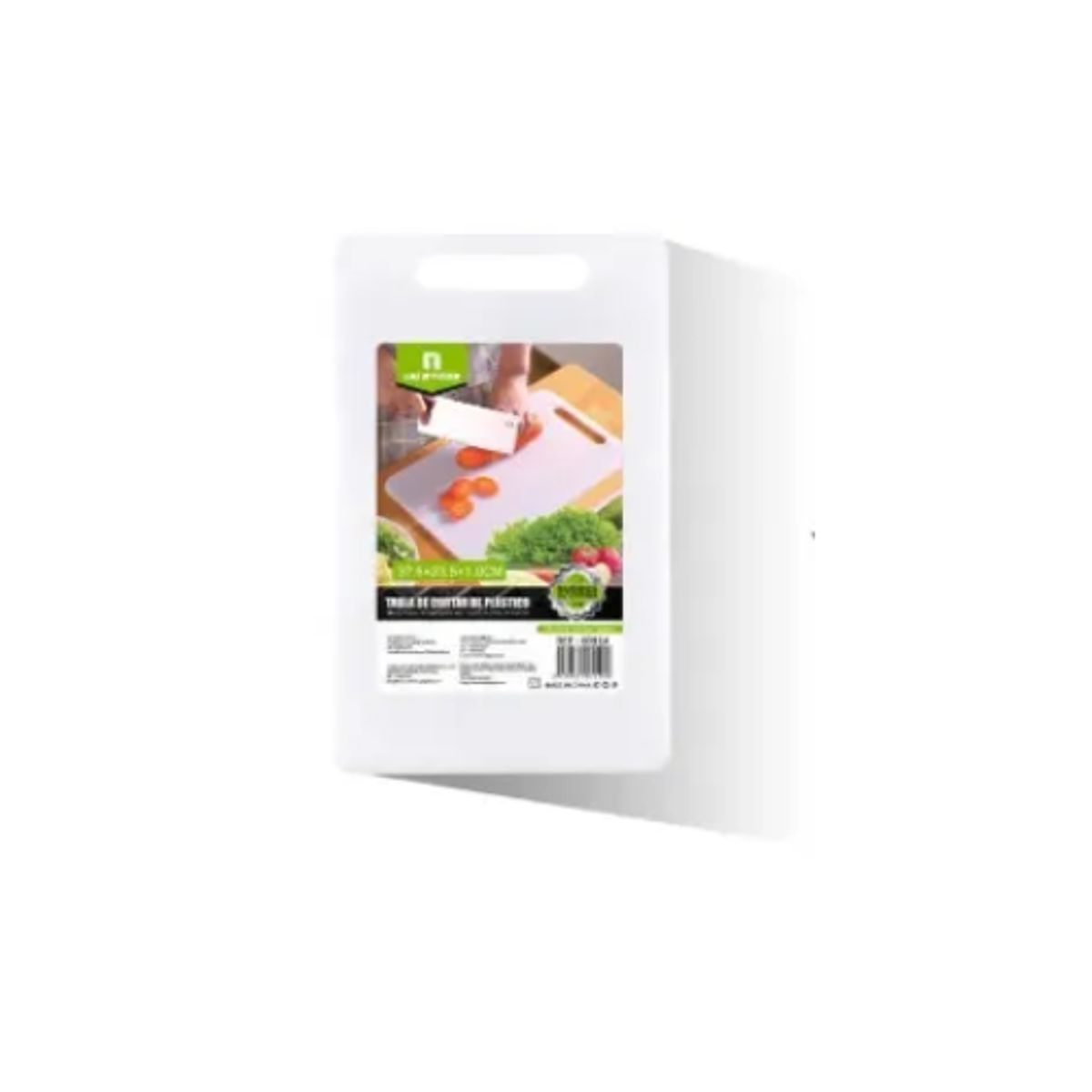 GENERICO - Tabla de Cocina en Plástico Antibacteriano  Superficie de Corte de 23.3X37.5cm