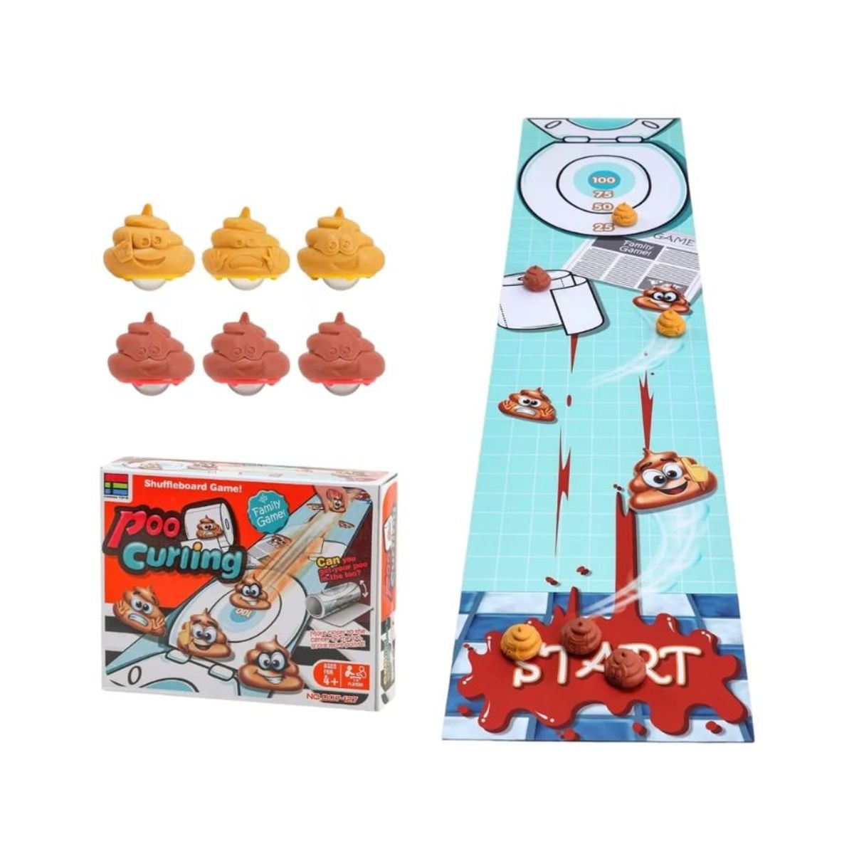 GENERICO - Juego De Mesa Curling Poo