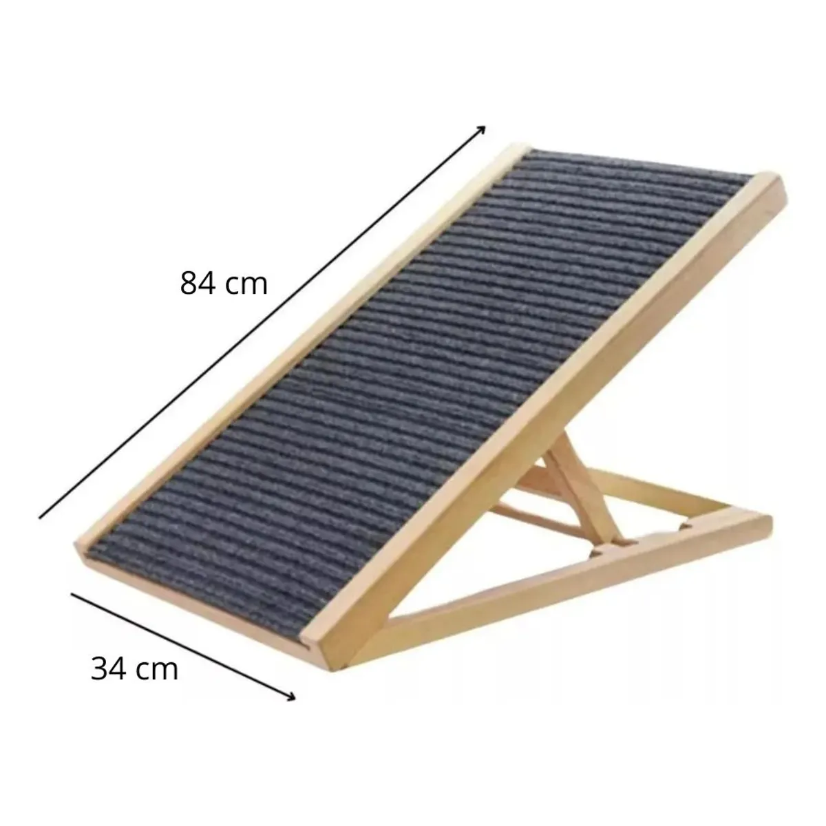 GENERICO - Rampa Antideslizante de Madera Ajustable Para Mascotas Perros 34X84CM