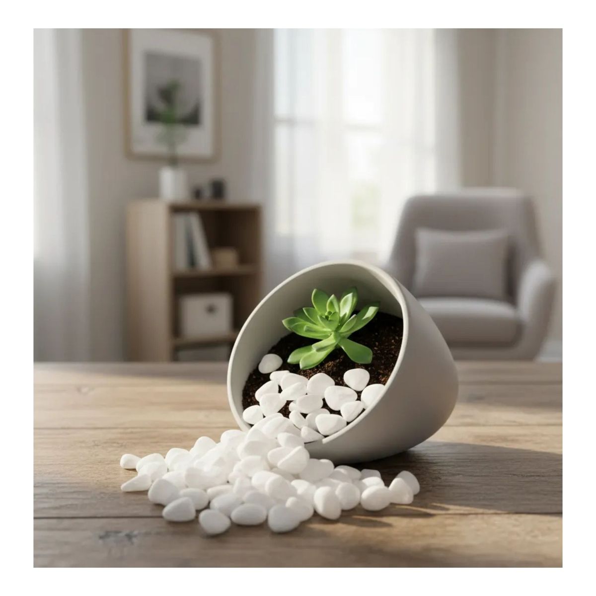 GENERICO - Piedras Decorativas Blancas para el Hogar y Jardin