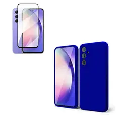 GENERICO - Carcasa Compatible Con Samsung A14 + Lamina de Vidrio Templado Azul