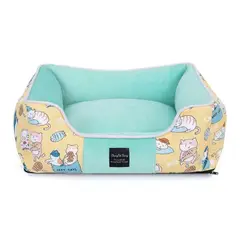 GENERICO - Cama Acolchada Para Mascotas Azul Talla M 55x50x18cm