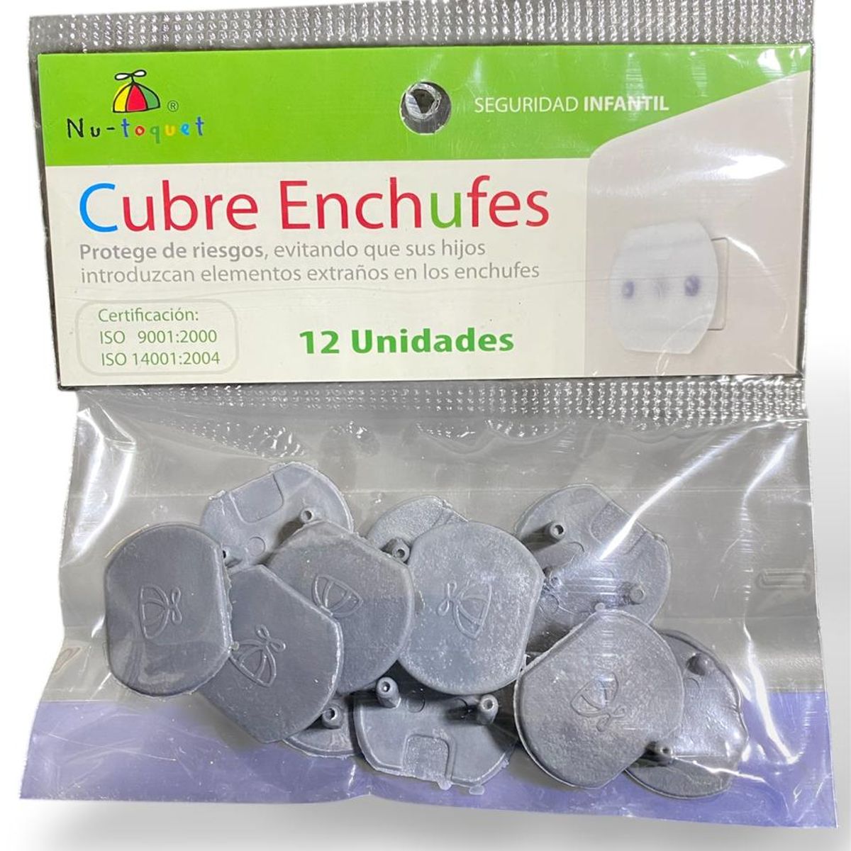 GENERICO - Cubre enchufe Gris 12 unidades