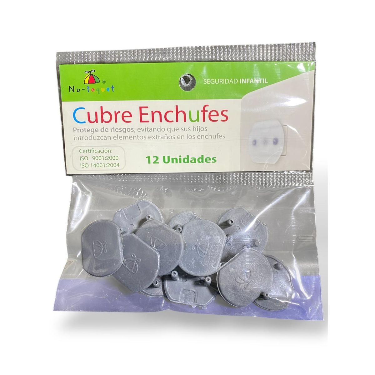 GENERICO - Cubre enchufe Gris 12 unidades