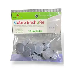 GENERICO - Cubre enchufe Gris 12 unidades