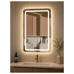 GENERICO - Espejo Led 50x70 Cm Dorado