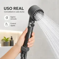 MOVI - Cabezal de Ducha 4 en 1 AquaForce™ - Mejora tu Ducha en Segundos sin Instalaciones Complejas