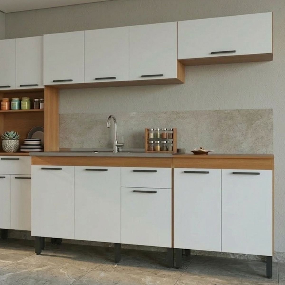 DUSCHY - Mueble base 2 puertas 70x52x85.5 cm blanco Fika