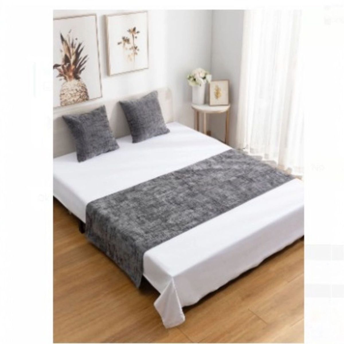 GENERICO - Set De Piecera Chenille Cruz + 2 Fundas De Almohadas