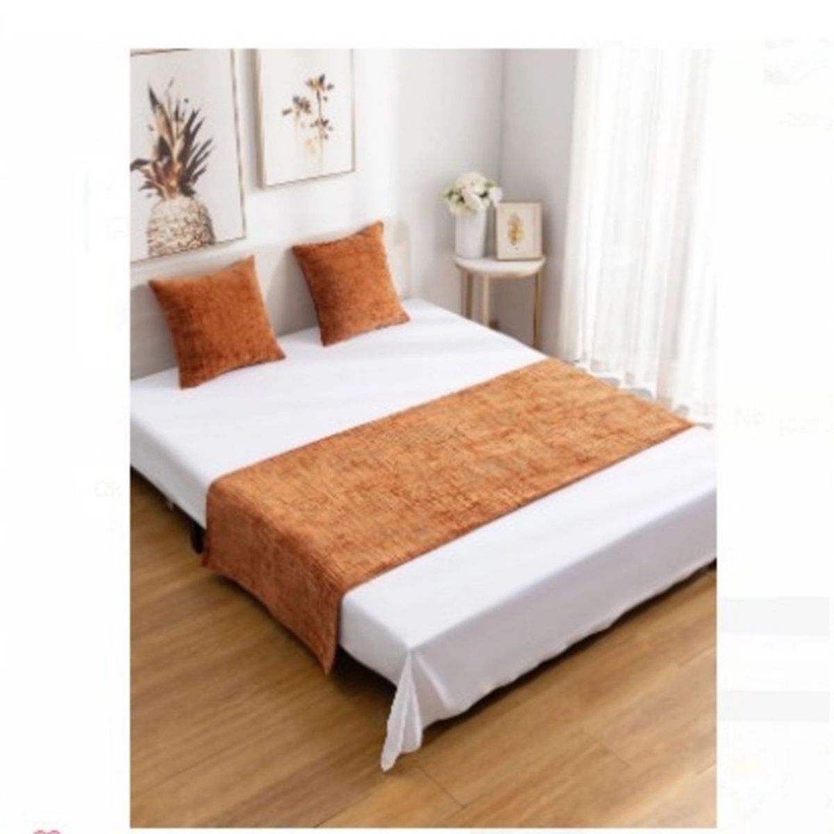 GENERICO - Set De Piecera Chenille Cruz + 2 Fundas De Almohadas