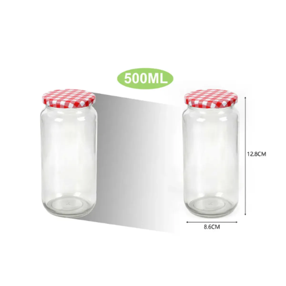 GENERICO - FRASCO DE VIDRIO ULTRA RESISTENTE DISEÑO MINIMALISTA HOGAREÑO DE 500ML