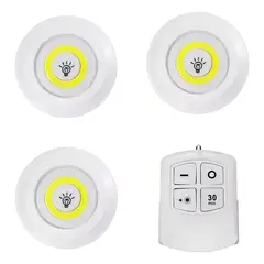 GENERICO - Kit De 3 Lámparas, Foco Led, Inalámbrico, Mando A Distancia, Color Blanco BELUG