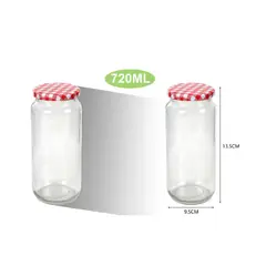 GENERICO - FRASCO DE VIDRIO ULTRA RESISTENTE DISEÑO MINIMALISTA HOGAREÑO DE 720ML