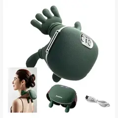 GENERICO - Masajeador Cuello Y Hombros Shiatsu Con Calor Recargable Verde Musgo 2RL Masajeador Masaje Manitos.