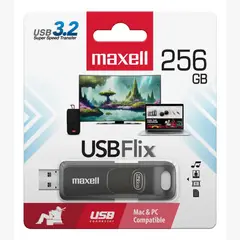 MAXELL - Pendrive Usb Flix 256gb 3.2 Almacenamiento Speed
