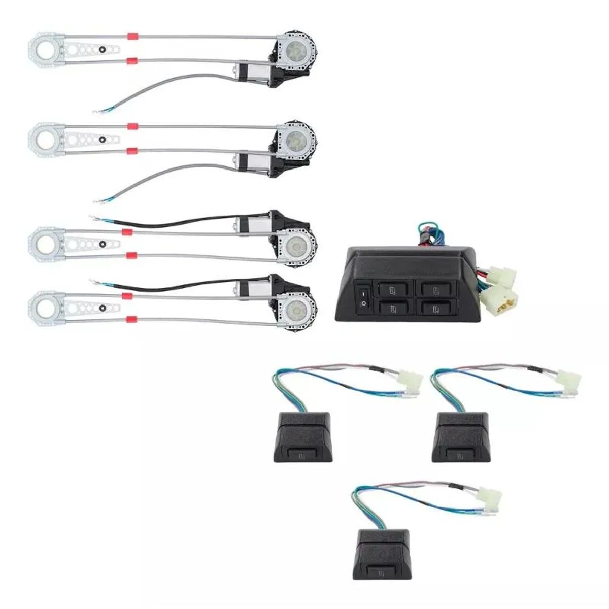 GENERICO - Kit Alzavidrios Eléctricos 12v Universal 4 Puertas Nemesis
