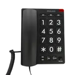 GENERICO - Teléfono De Sobremesa Números Grandes 170bk Negro, Philco Negro BELUG