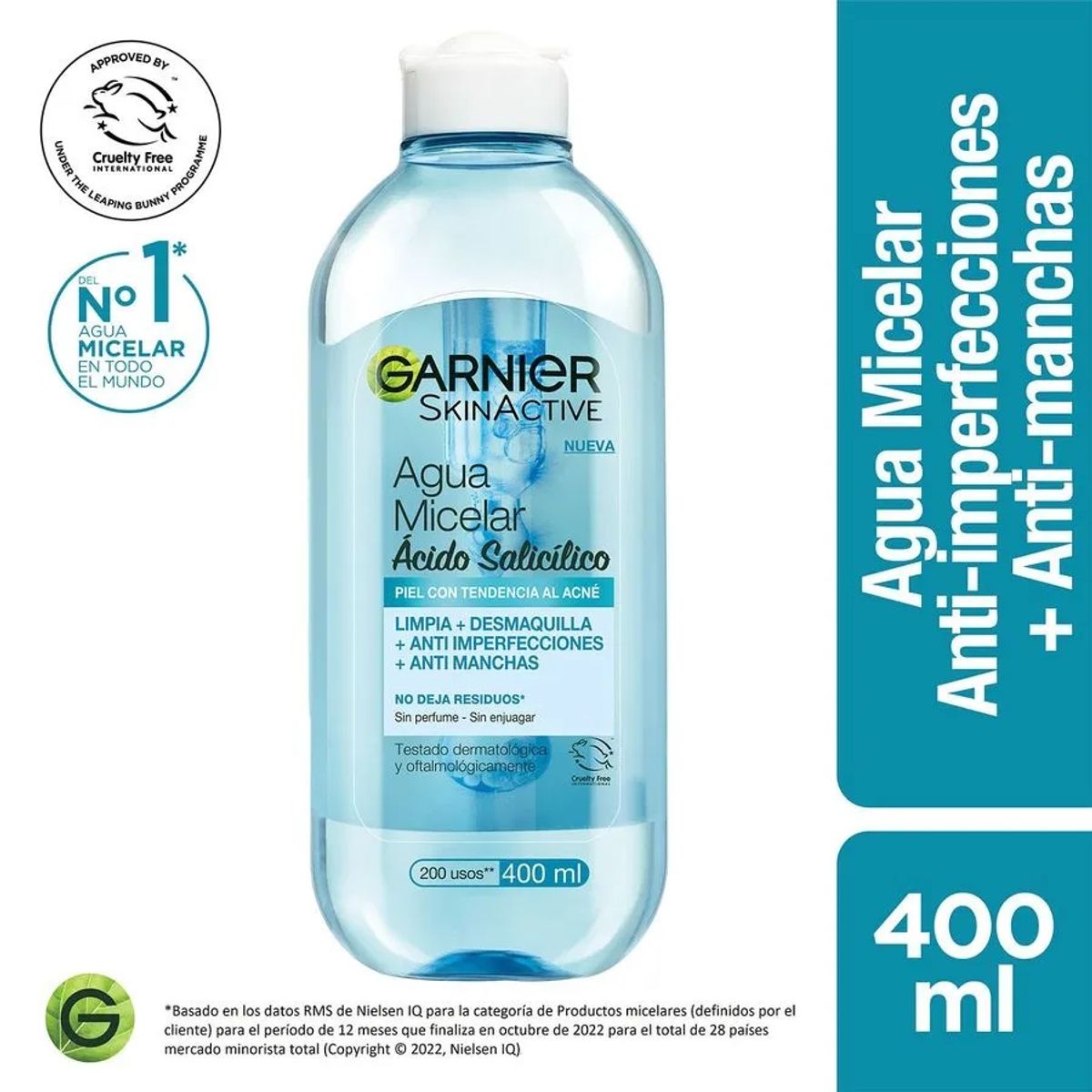 GARNIER - Agua Micelar Ácido Salicílico 400 ML - GARNIER