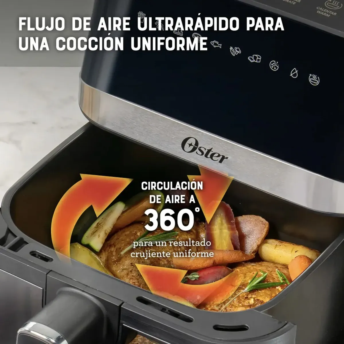 OSTER - Freidora De Aire Digital 10 Programas Ckstaf40wddf Color Negro