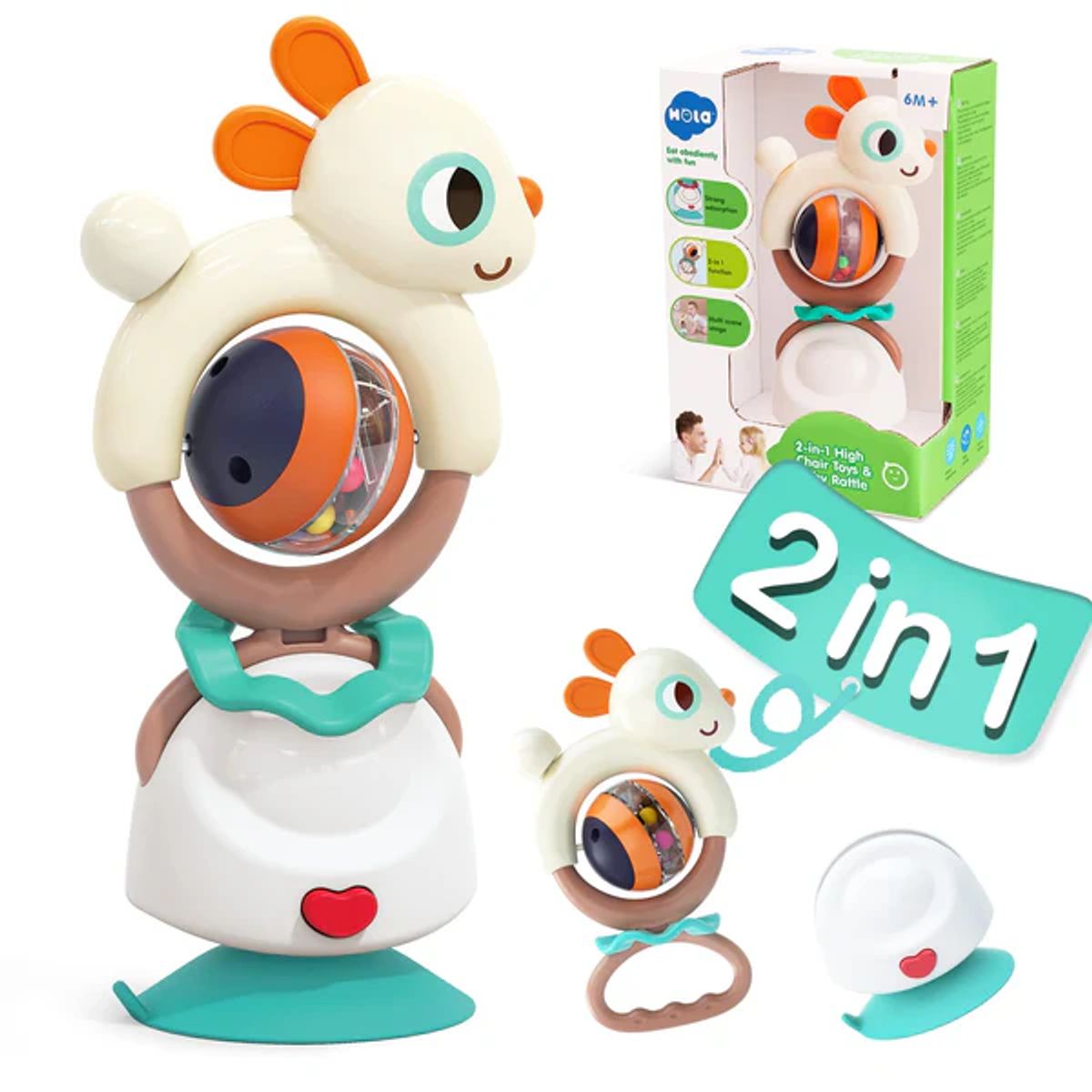 HOLA TOYS - Juguete con Succión y Cascabel - Conejo Travieso - Hola Toys