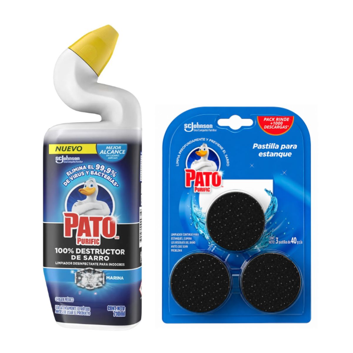 PATO PURIFIC - Pack Pato Purific Gel Destructor de Sarro 710ml & Pastillas Estanque 40g