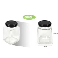 GENERICO - BOTELLA DE VIDRIO CON TAPA NEGRA ULTRA RESISTENTE DISEÑO MINIMALISTA HOGAREÑO DE 500ML