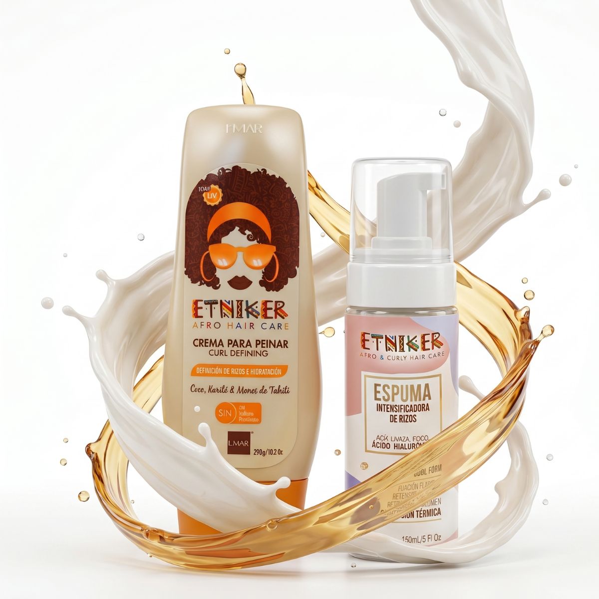 ETNIKER - Pack Etniker Rulos Crema Peinar 290g + Espuma Mousse 150ml