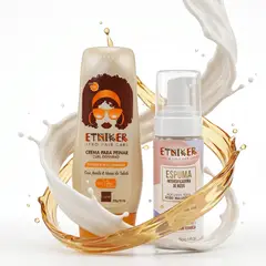 ETNIKER - Pack Rulos Crema Peinar 290g + Espuma Mousse 150ml