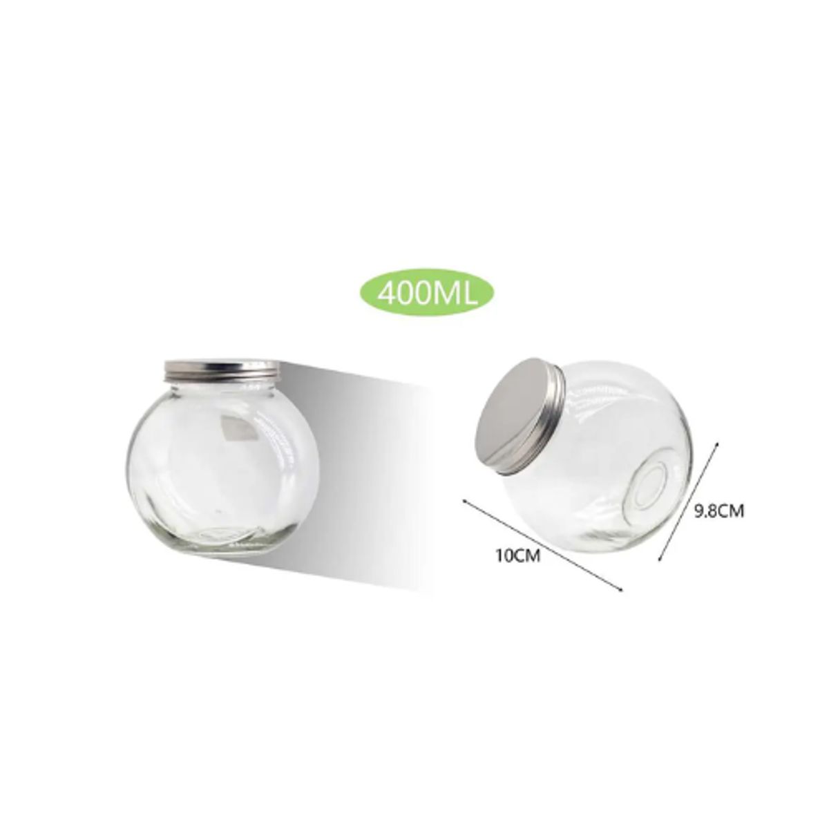 GENERICO - BOTELLA DE VIDRIO SELLADO ULTRA RESISTENTE DISEÑO MINIMALISTA HOGAREÑO DE 400ML