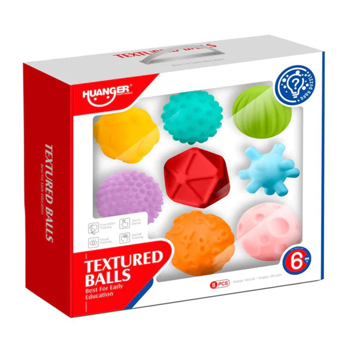 HUANGER - Pelotas con Texturas Divertidas 8 Piezas - Huanger