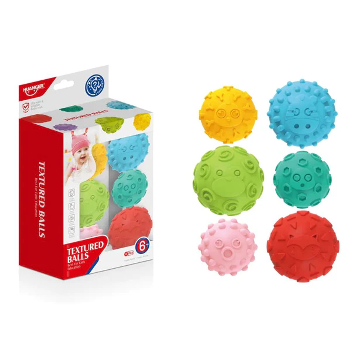 HUANGER - Pelotas con Textura 6 Piezas - Huanger
