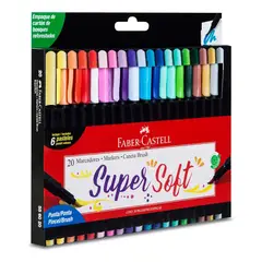 FABER-CASTELL - Marcadores Supersoft Punta Pincel 20 Colores