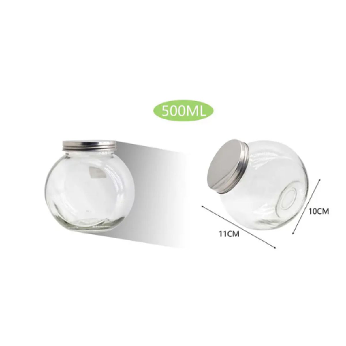 GENERICO - BOTELLA DE VIDRIO SELLADO ULTRA RESISTENTE DISEÑO MINIMALISTA HOGAREÑO DE 500ML