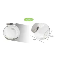 GENERICO - BOTELLA DE VIDRIO SELLADO ULTRA RESISTENTE DISEÑO MINIMALISTA HOGAREÑO DE 1500ML