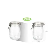 GENERICO - BOTELLA DE VIDRIO HERMETICO ULTRA RESISTENTE DISEÑO MINIMALISTA HOGAREÑO DE 950ML