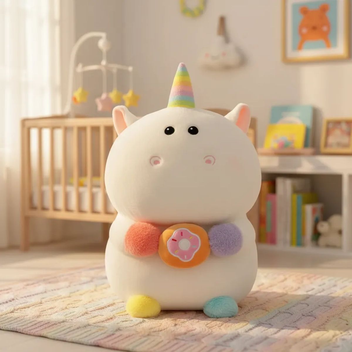 GENERICO - Peluche Unicornio Kawaii Suave 21cm Con Dona