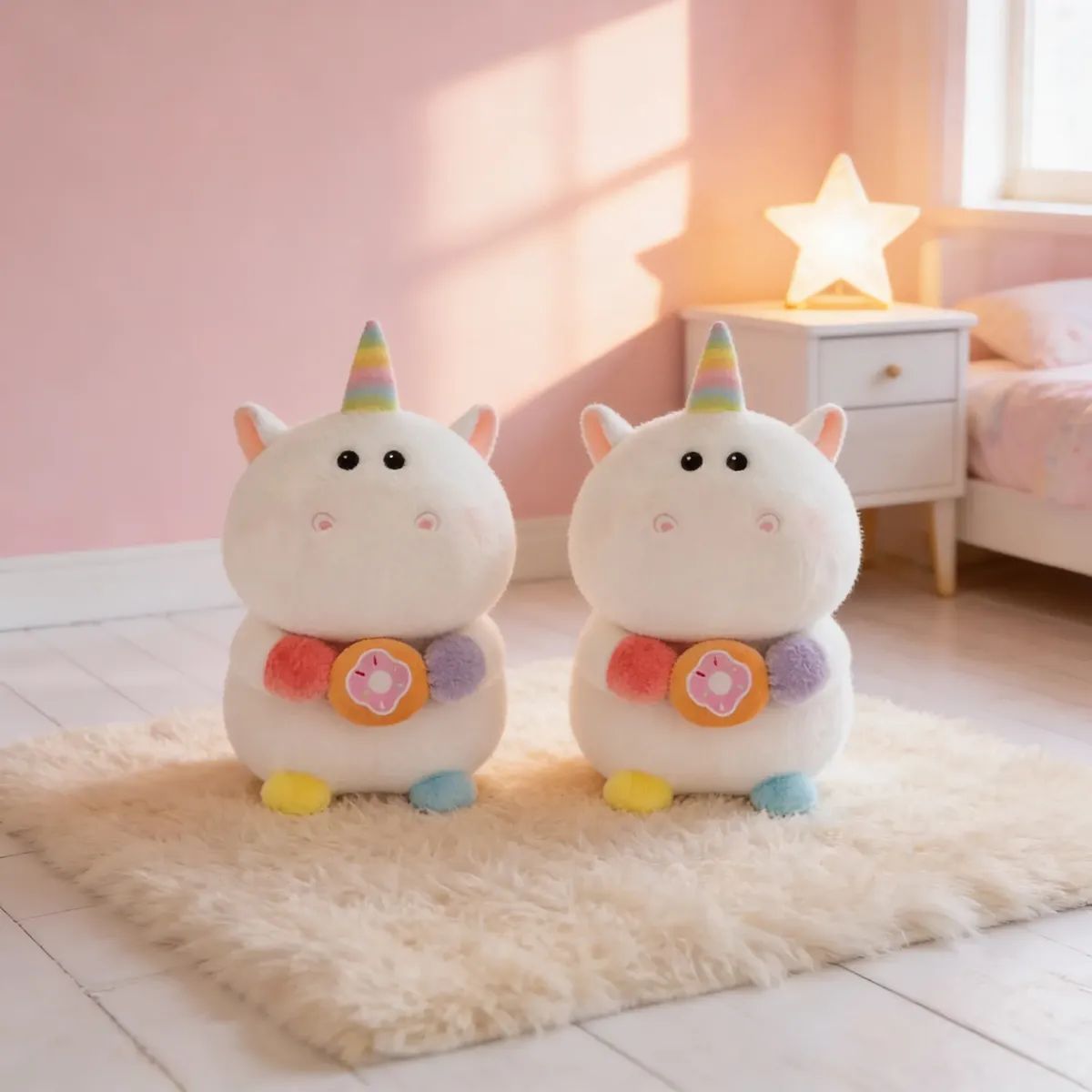 GENERICO - Peluche Unicornio Kawaii Suave 21cm Con Dona