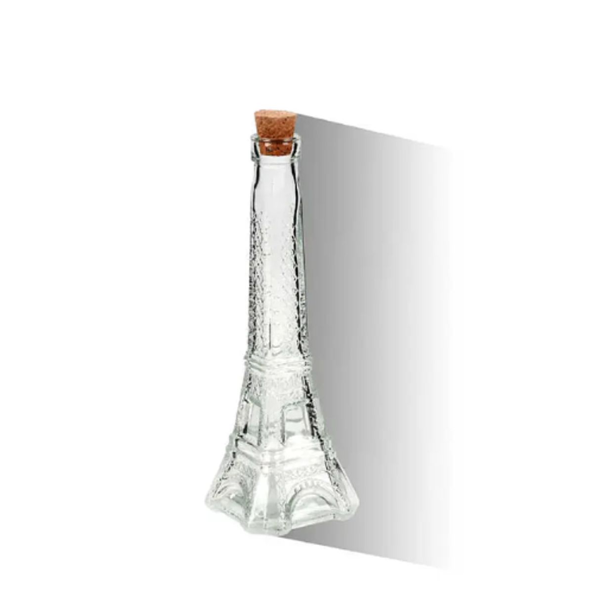 GENERICO - BOTELLA DE VIDRIO DE TORRE EIFFEL CON TAPA DE CORCHO ULTRA RESISTENTE 23.5CM