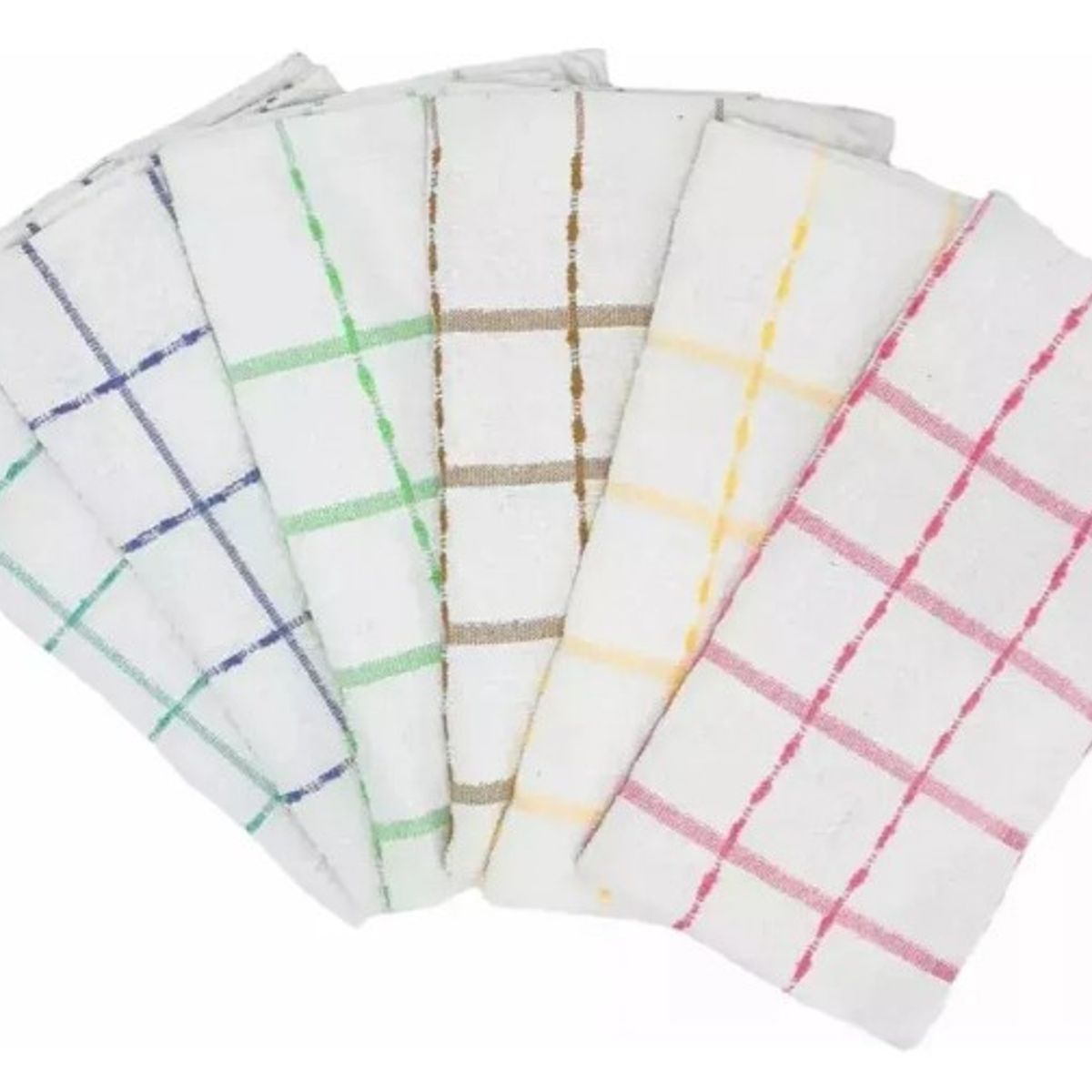 GENERICO - Set 12 Paños De Cocina Toalla Mas Grueso 80g Blanco Rayas