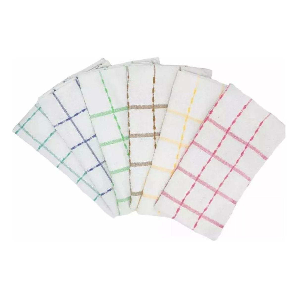 GENERICO - Set 12 Paños De Cocina Toalla Mas Grueso 80g Blanco Rayas