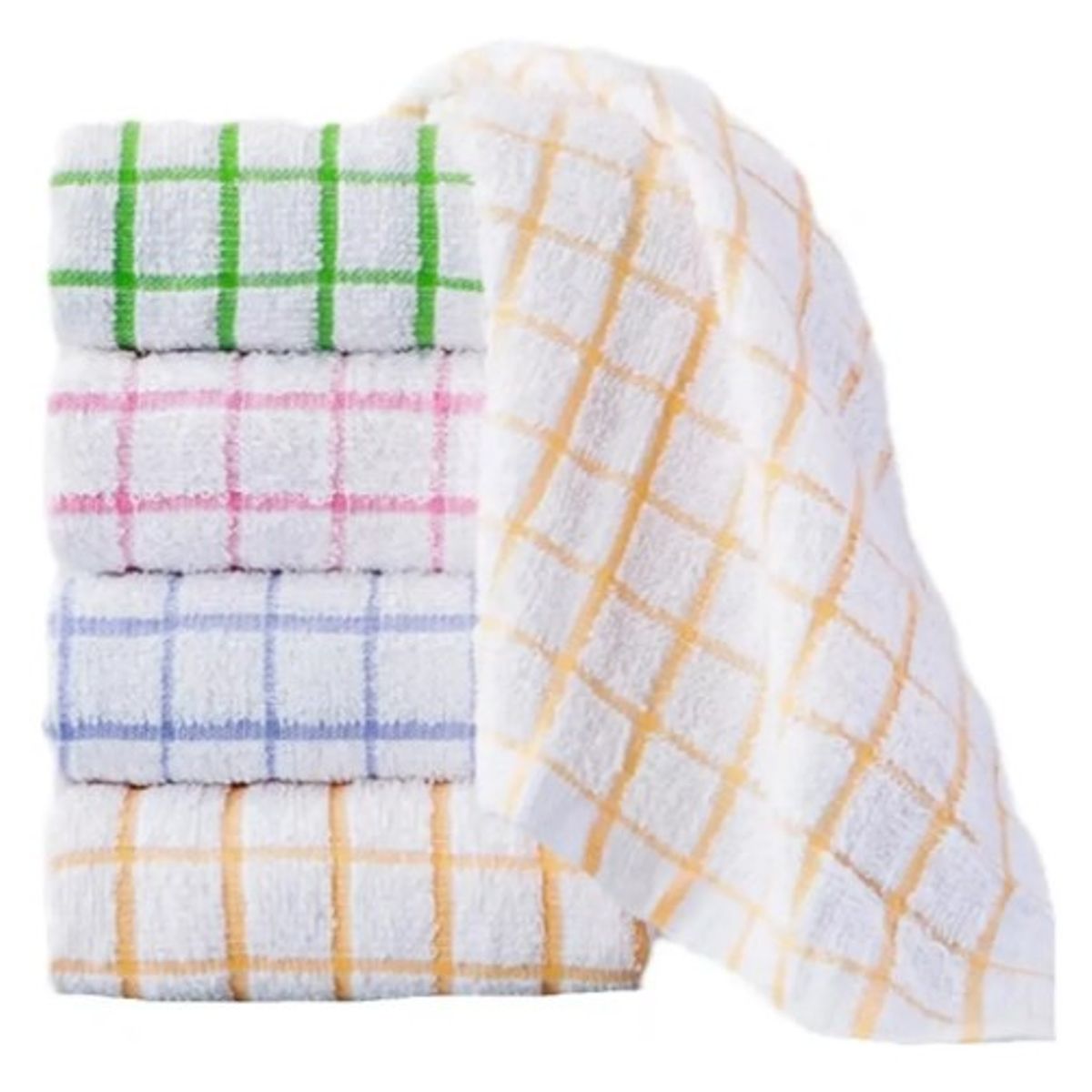 GENERICO - Set 12 Paños De Cocina Toalla Mas Grueso 80g Blanco Rayas