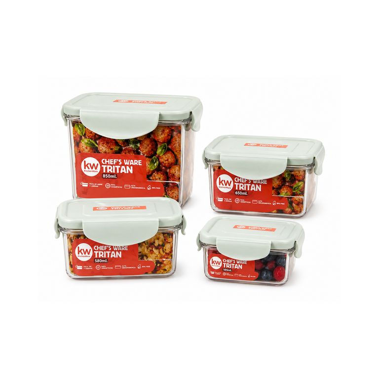 SET 4 CONTENEDORES HERMETICOS TRITAN BPA FREE
