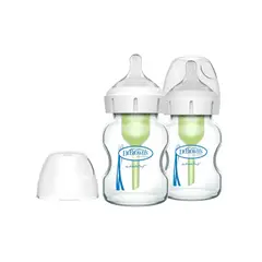DR BROWN'S - Pack de 2 Mamaderas de Vidrio Anticólicos Boca Ancha - 150ml - Dr. Browns