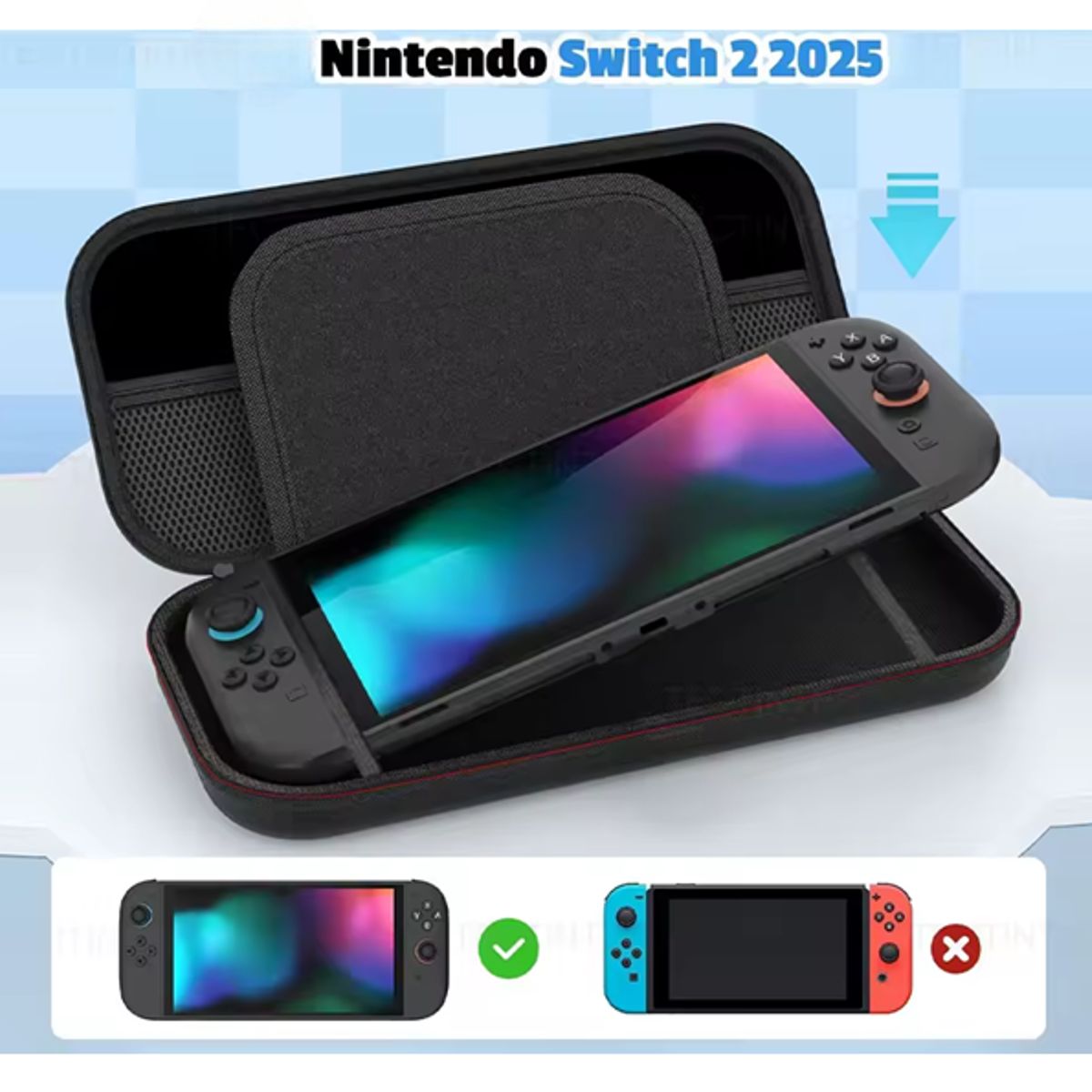 GENERICO - Estuche Bolso Para Nintendo Switch 2 / kit Mica Grips Carcasa Blanco