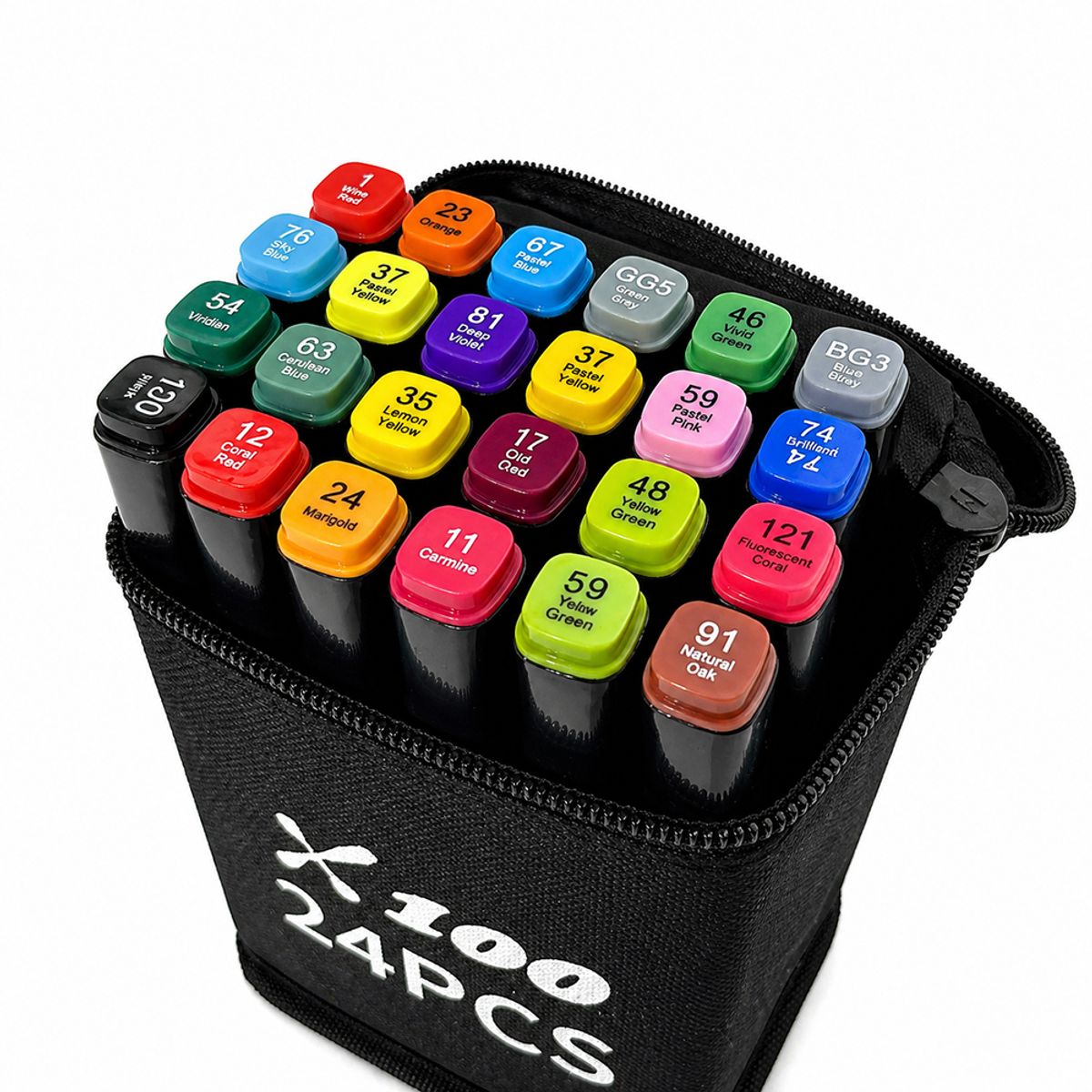 GENERICO - Set De Marcadores 24 Colores Doble Punta (con Estuche)