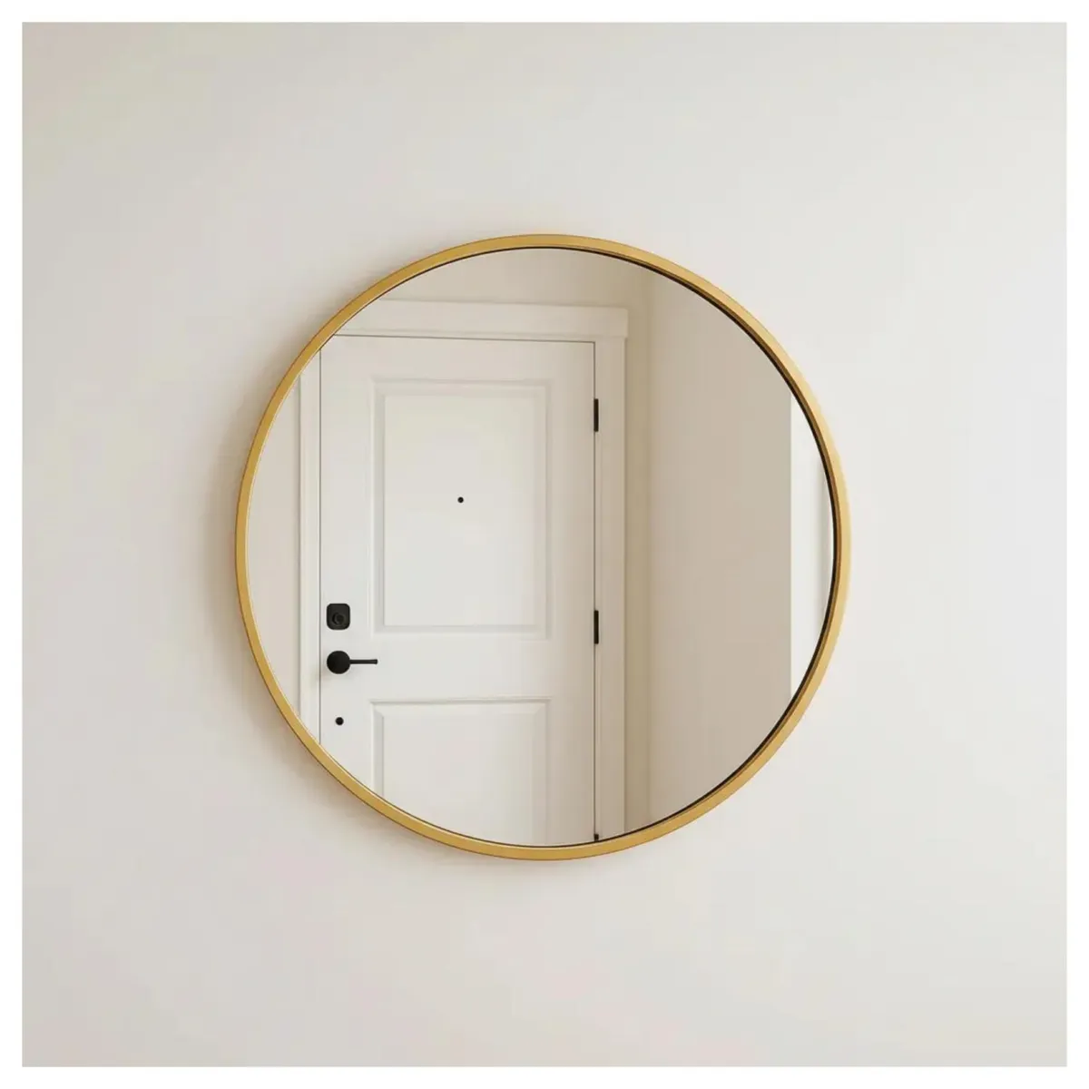GENERICO - Espejo Redondo 60x60 Cm Dorado Diseño Moderno Minimalista